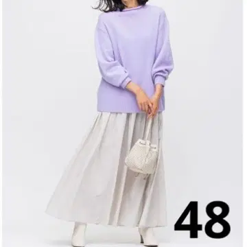 새상품급 23구 나일론 타스란 개더 맥시 스커트 플레어 롱 48
