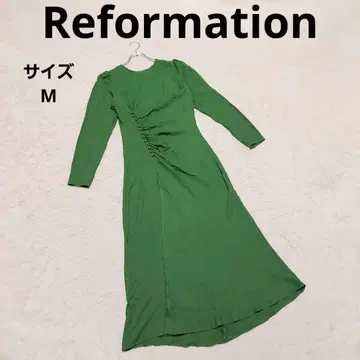 Reformation 롱 원피스 M 그린 긴팔 개성있는 엘레강트