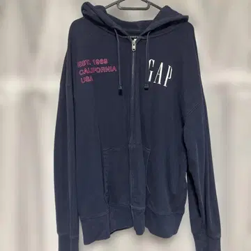 GAP 네이비 풀 집업 후드티 L
