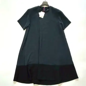 새상품 드레스 원피스 절개 바이컬러 네이비 블랙 38