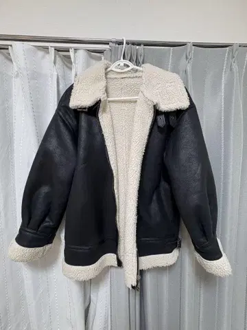 가죽 보아 자켓 오버 사이즈