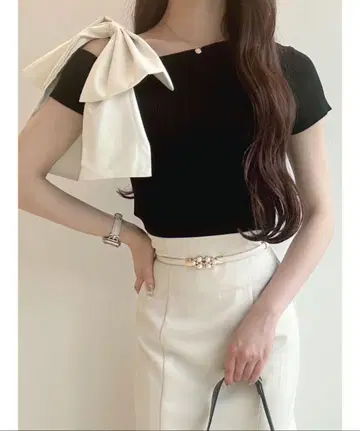 MERCURYDUO BIG 리본 포함 니트탑