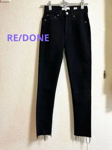 새상품급 RE/DONE 24 데님 팬츠 스트레치 컷오프 블랙 USA