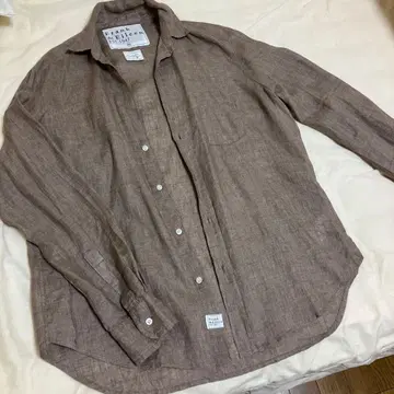 새상품급 Frank & Eileen 린넨 브라운 셔츠 XS