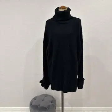 리본 포함 오버 사이즈 터틀넥 니트 ZARA