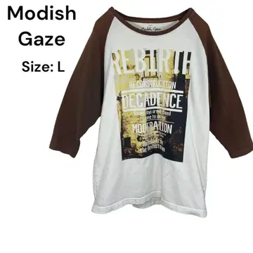 Modish Gaze 셔츠 상의 L 오샤레 프린트