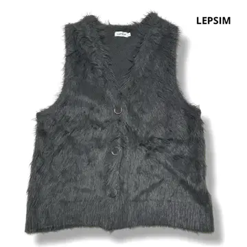 LEPSIM 퍼 베스트 그레이 사이즈 free
