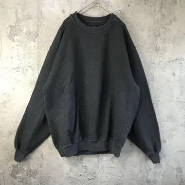 di39 구제 맨투맨 차콜 무지 러셀 애슬레틱 PLUMA