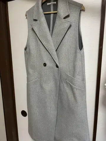 그레이 더블 브레스트 베스트