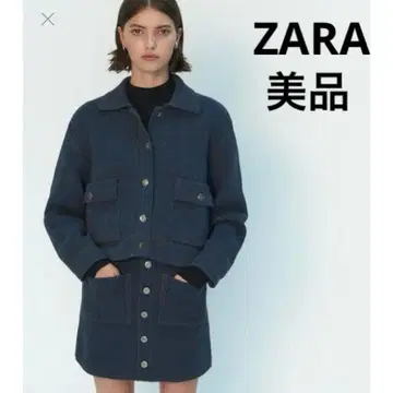 [ 미사용 새상품 ] ZARA 자라 니트 셋업 미니 스커트 자켓