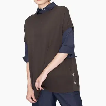 알파 큐빅 니트 베스트 여성용 M 브라운