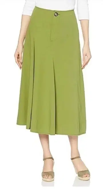 미라 오웬 비대칭 볼륨 스코치 버튼 플레어 스커트