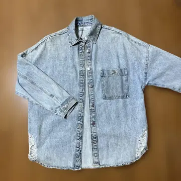 ZARA 라이트 블루 데미지 데님 자켓 S