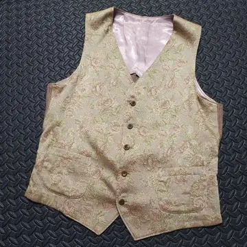 아티산 베스트 지레 올 패턴 꽃무늬 L 사이즈 핑크 오렌지 코무사