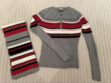 TOMMY JEANS 니트 스웨터 리브 하이넥 스웨터