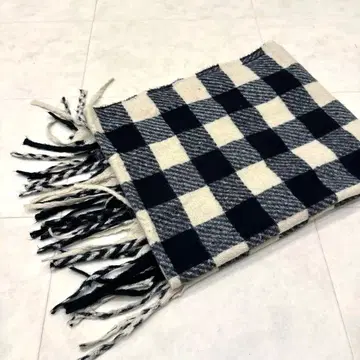 체크 무늬 프린지 머플러 ZARA