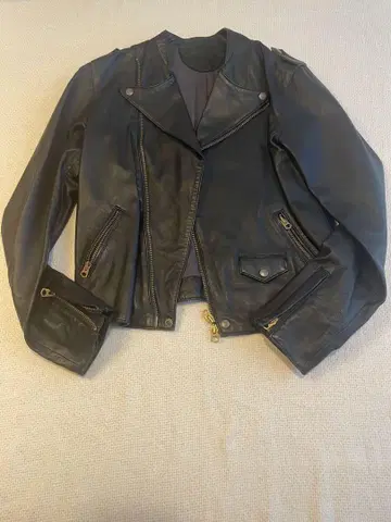 앰비덱스 nitca 양가죽 블랙 레더 라이더 자켓