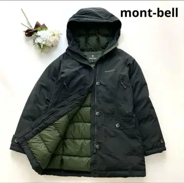 mont-bell 후드 부착 다운 자켓 블랙