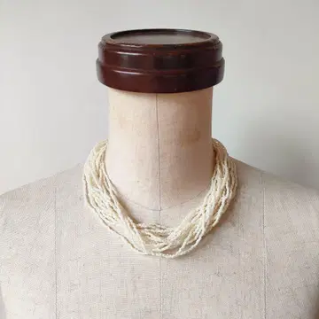 화이트 비즈 목걸이 비즈 목걸이 빈티지 빈티지 레트로