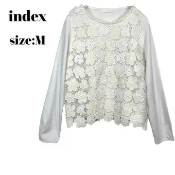 index 인덱스 셔츠 레이스 상의 블라우스 멋쟁이 M