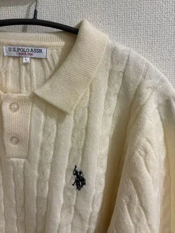 [ U.S. POLO ASSN. ] 원 포인트 케이블 니트 폴로