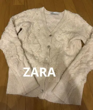 새상품급 ZARA 펄 장식 니트 가디건