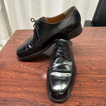 아쿠아 스큐텀 블랙 가죽 드레스 슈즈 레이스업