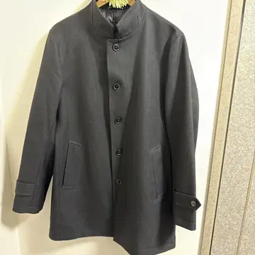 블랙 스텐카라 코트 L
