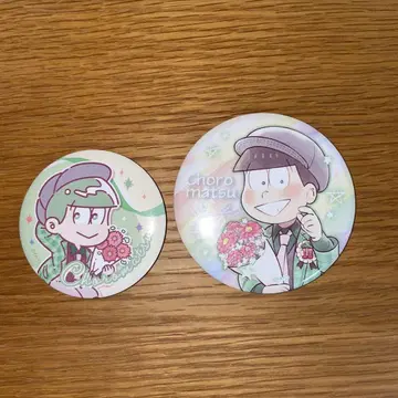 오소마츠 6쌍둥이 10주년 쵸로마츠 캔뱃지 2개 세트 (꽃다발 디자인)