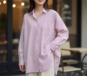 아메리칸 홀릭 오버 사이즈 루즈핏 체크 셔츠 여성용 긴팔