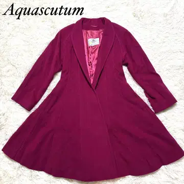[ 인기 ] Aquascutum 캐시미어 울 혼방 와인 레드 체스터 코트