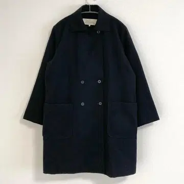 Veritecoeur 멜톤 울 체스터 더블 코트 F 블랙
