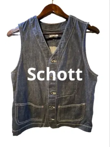 Schott 데님 베스트 S 사이즈