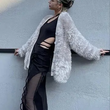 melt the lady basic shaggy cardigan