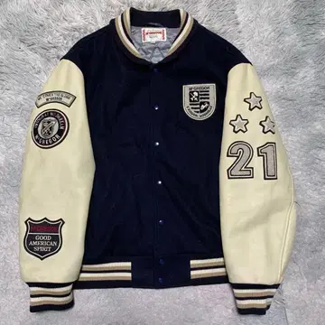 레어 4L 맥그레거 바시티 자켓 블루종 소매 가죽