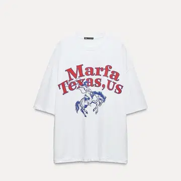 ZARA 텍스트 프린트 티셔츠 S