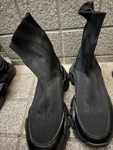 블랙 삭스 타입 부츠 통굽