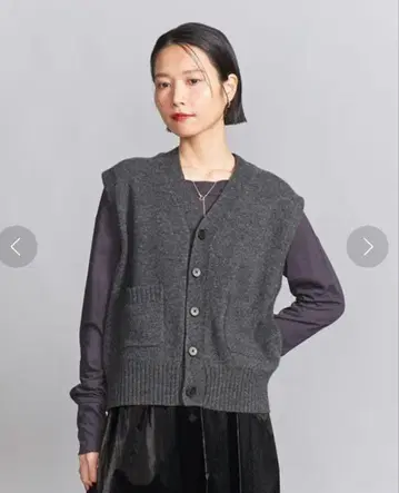 뷰티앤유스 울 캐시미어 아쿠아 니트 베스트 그레이