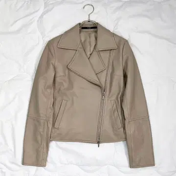 플라스크 더블 라이더스 가죽 자켓 램 가죽 베이지 36