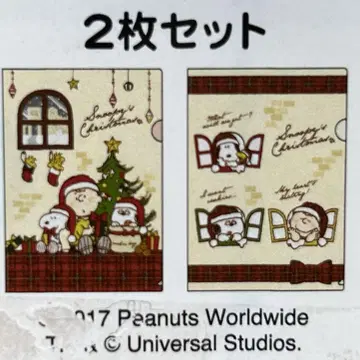 [ 미사용 새상품 ] 스누피 클리어 파일 크리스마스 usj