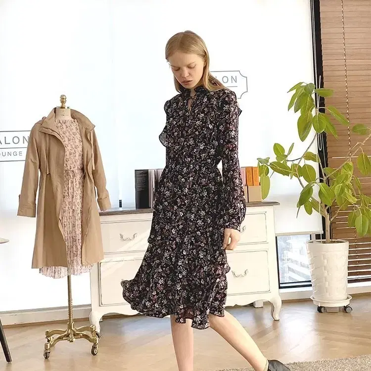 Coincoz Purple Bora Ribbon Frill Onepiece M #코인코즈,#프릴원피스,#원피스,#리본,#언발 on  Bunjang Global Site.