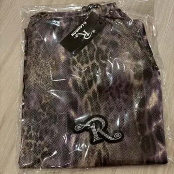 알 런던 롱 모몽가 사루엘 팬츠 레오파드 무늬 퍼플