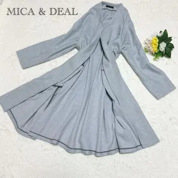 MICA&DEAL 운모 노카라 롱 라이트 코트 그레이