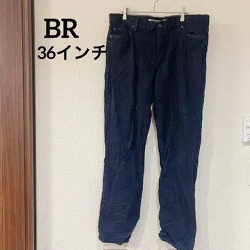 새상품급 BR [ 36인치 ] 네이비 스트레이트 데님 슬림 데님