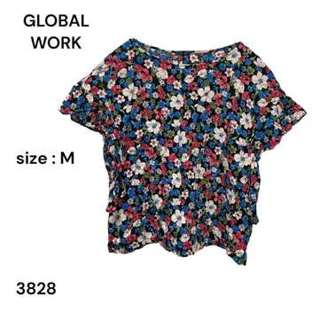 글로벌 워크 GLOBAL WORK 셔츠 상의 꽃무늬 M 귀여운