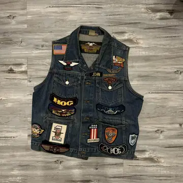 할리데이비슨 90's vintage 와펜 데님 트래커 베스트