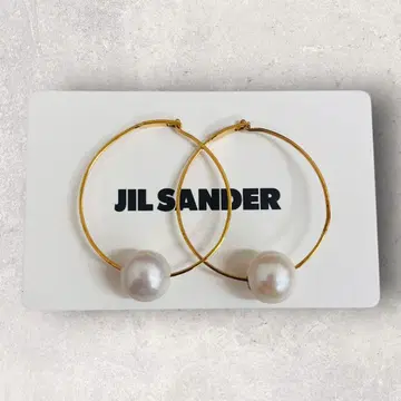 JIL SANDER 질 샌더 후프 펄 귀걸이 골드