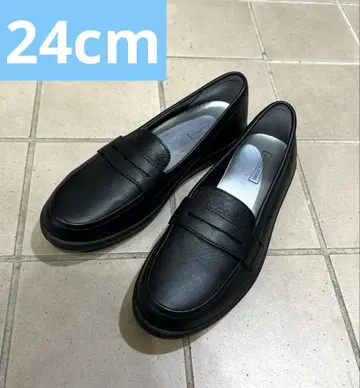 새상품 아킬레스 솔보 코인 로퍼 블랙 24cm 가죽