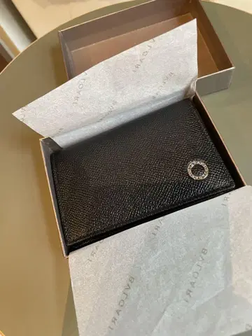 불가리 블랙 가죽 명함지갑