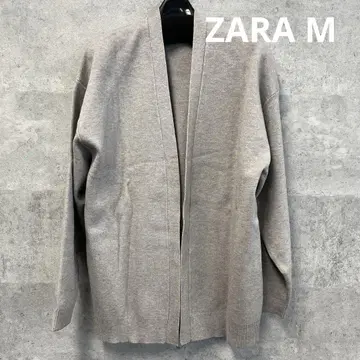 ZARA M 그레이 카키 오픈 프론트 가디건